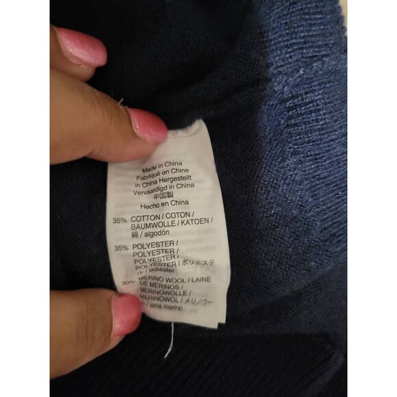 J. Crew Mercantile Navy Blue Merino Wool V-Neck Pullover Sweater (Men's), Sz S - Picture 8 of 13